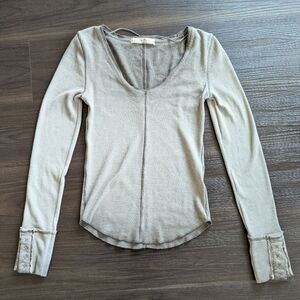 Free People Women's Dark Side Thermal Gray/Black Ombre Size Medium